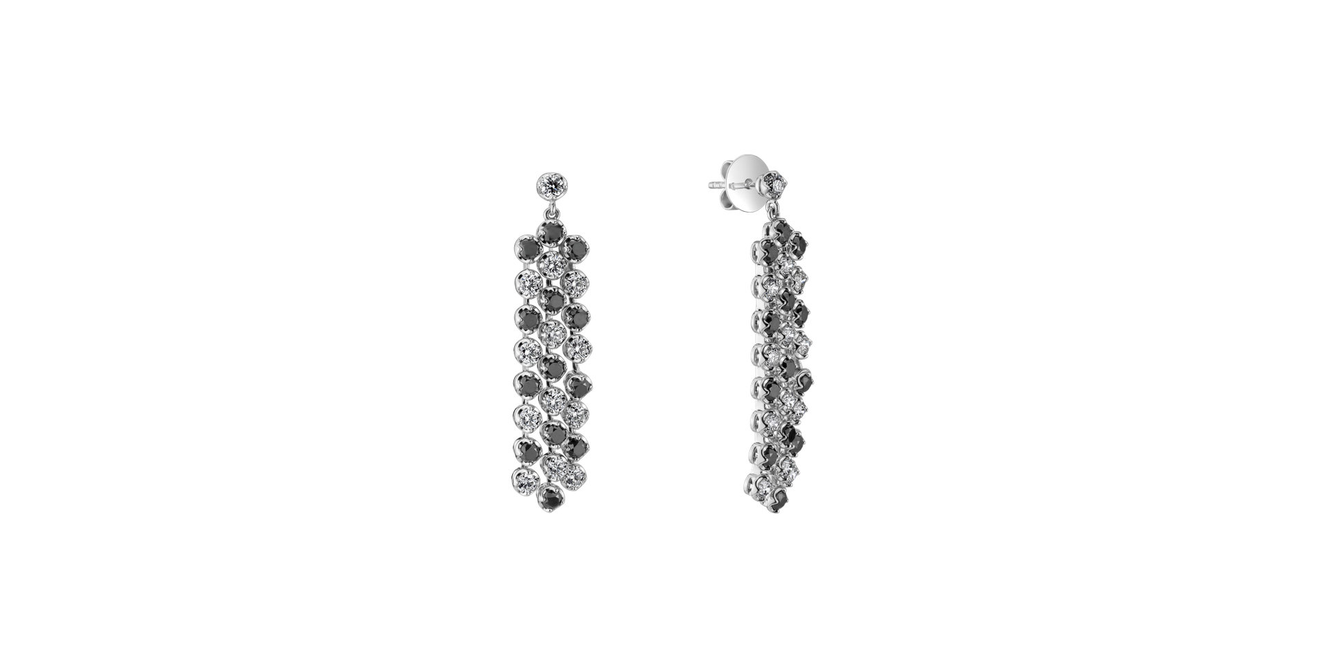 Earrings with black and white diamonds Secret Vision