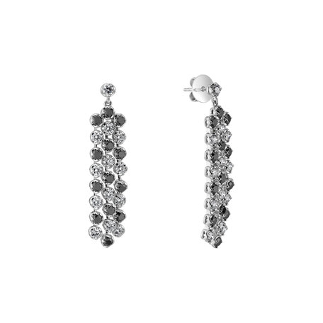 Earrings with black and white diamonds Secret Vision