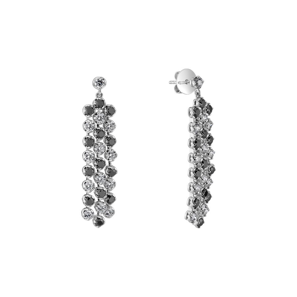 Earrings with black and white diamonds Secret Vision