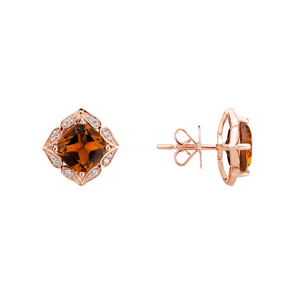 Diamond earrings with Citríne Glamourous Queen