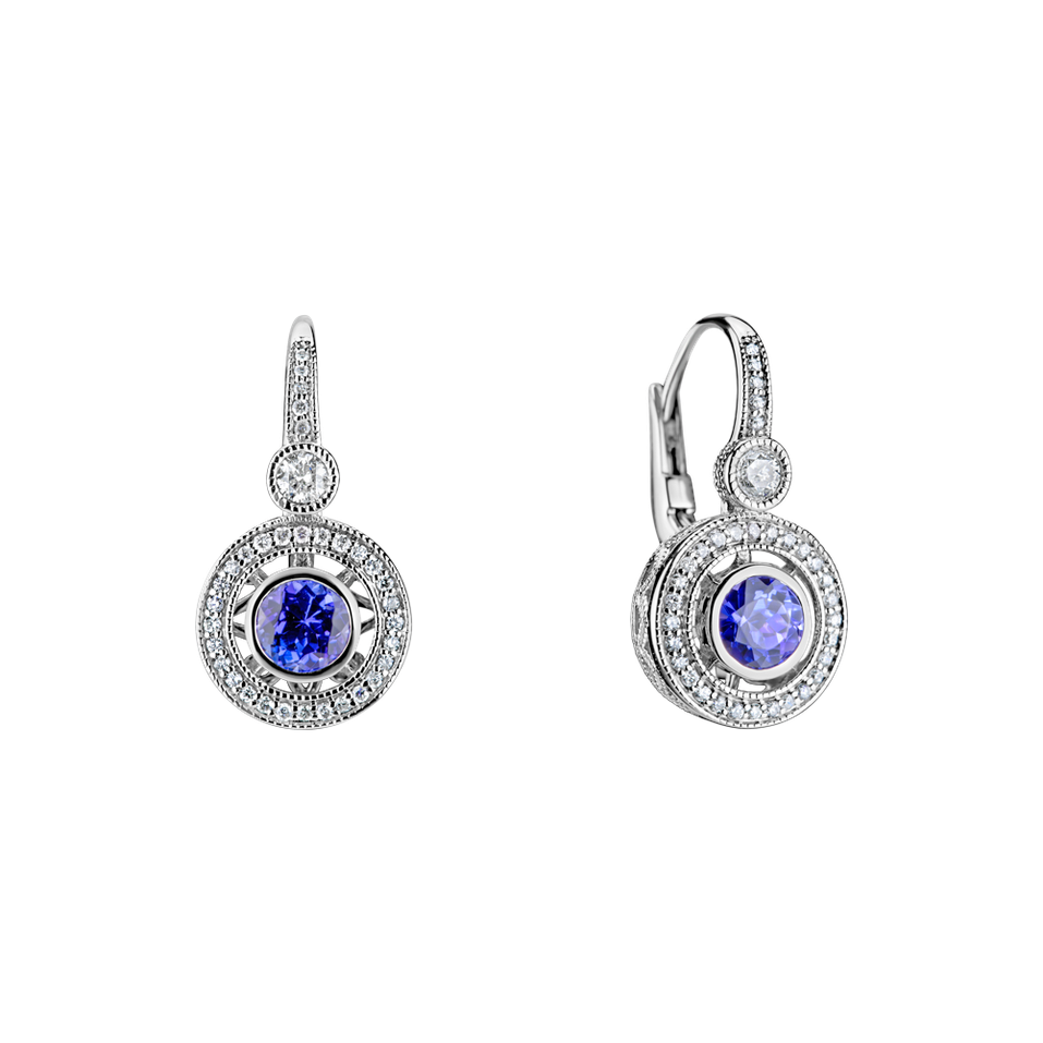 Diamond earrings with Tanzanite Monarch Love