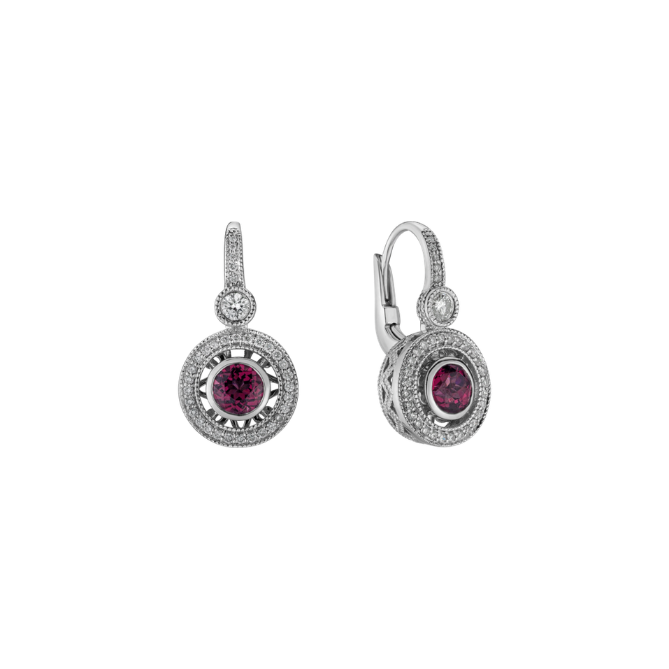 Diamond earrings with Garnet Monarch Love