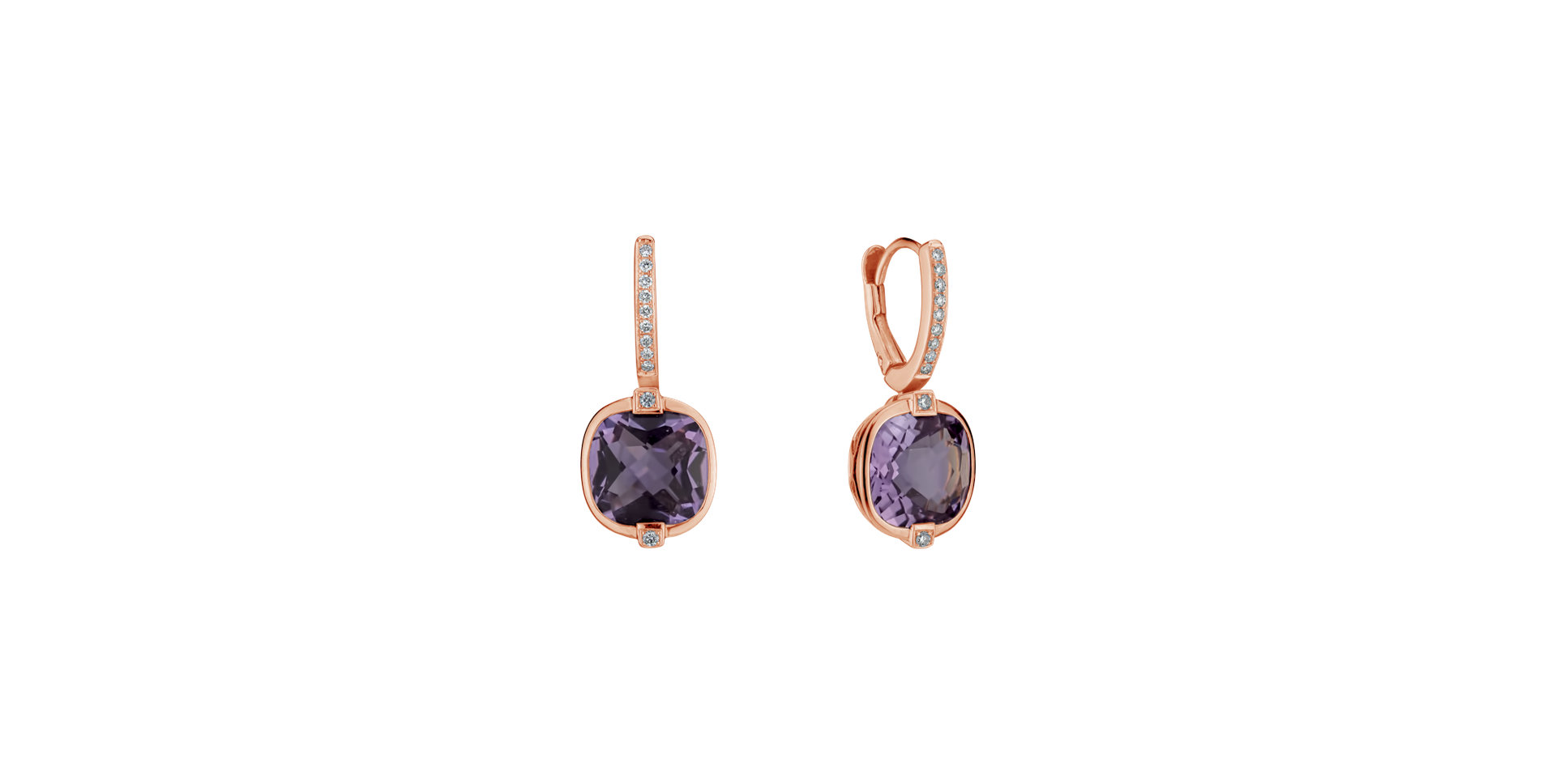 Diamond earrings with Amethyst Alluring Ladyship