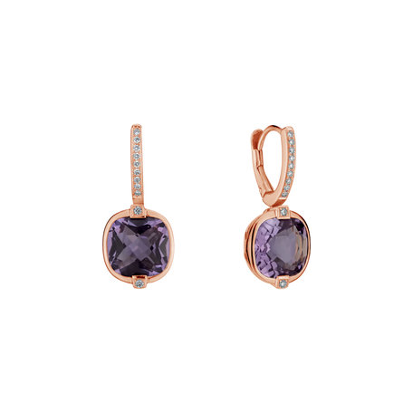 Diamond earrings with Amethyst Alluring Ladyship