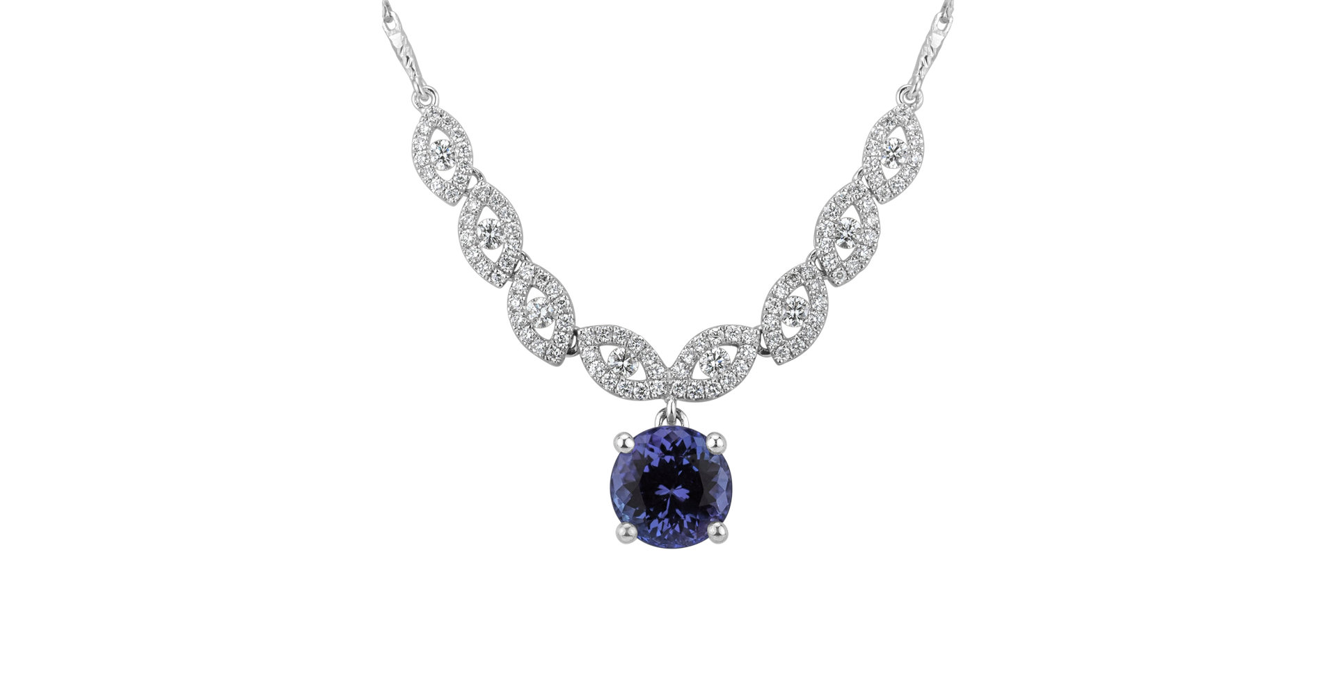 Diamond necklace with Tanzanite Zephyrine