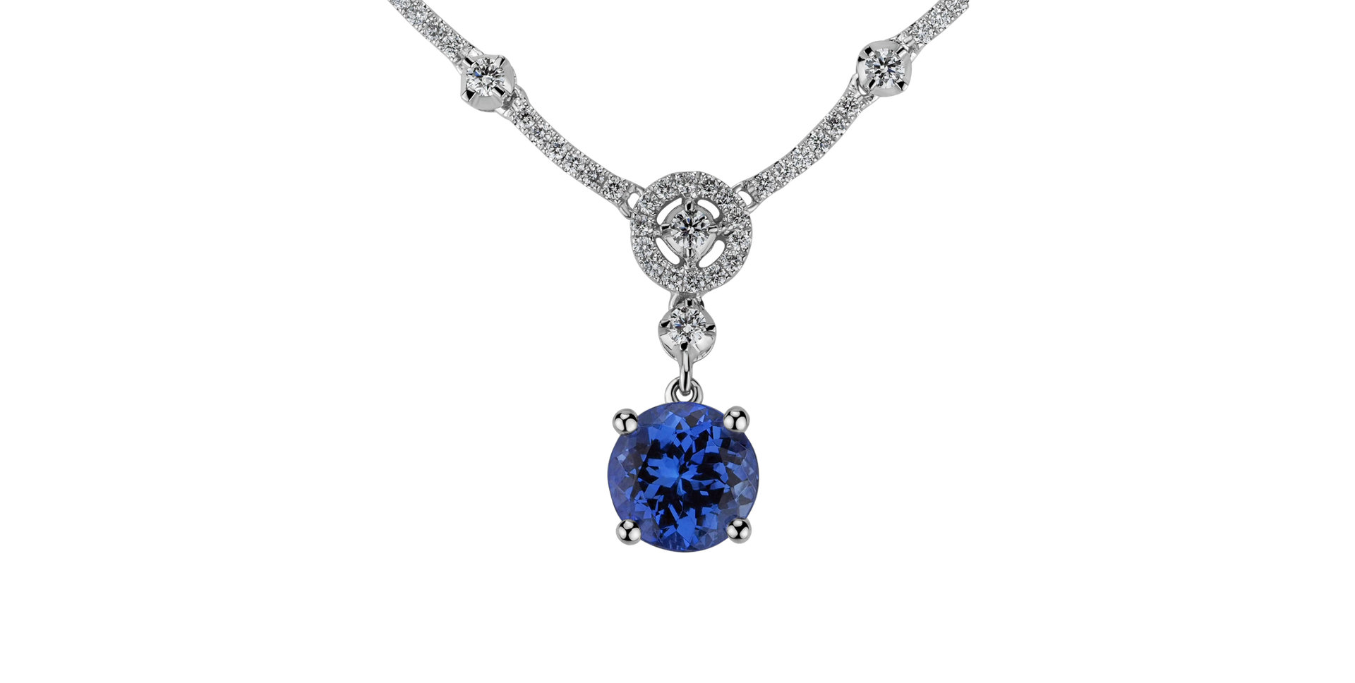 Diamond necklace with Tanzanite Simba