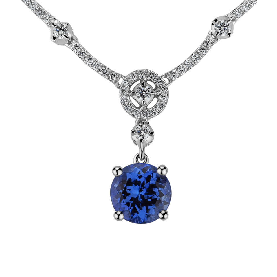 Diamond necklace with Tanzanite Simba