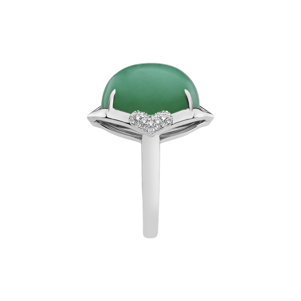 Diamond ring with Chalcedony Sunny Delight