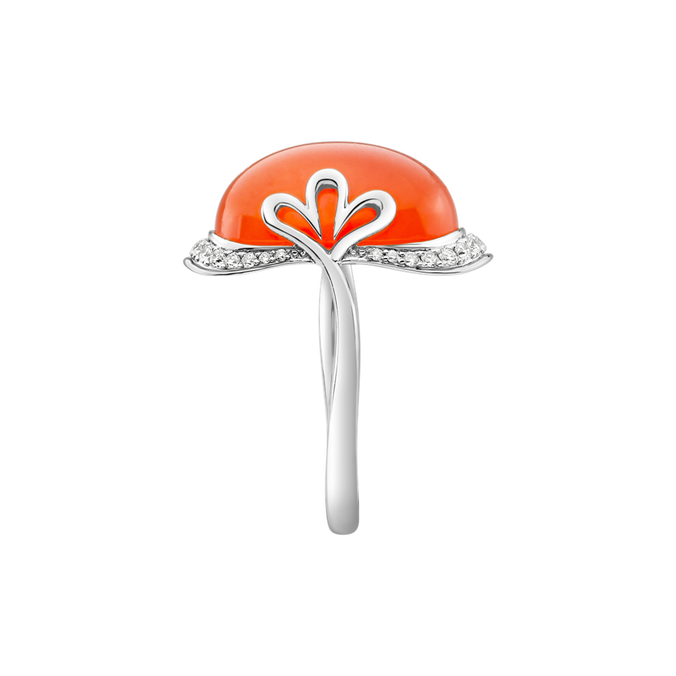 Ring with Cornelianem and diamonds Glorious Gem