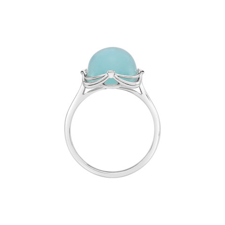Diamond ring with Chalcedony Noble Touch