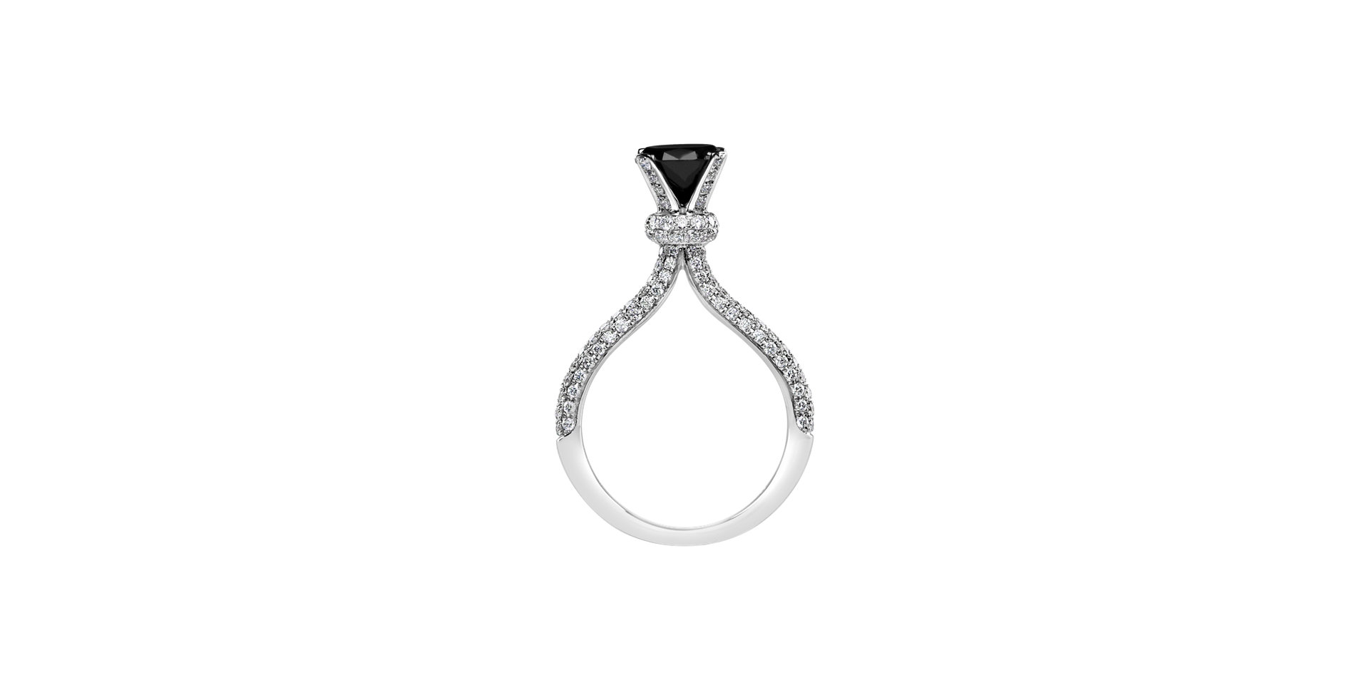 Ring with black and white diamonds Leandra