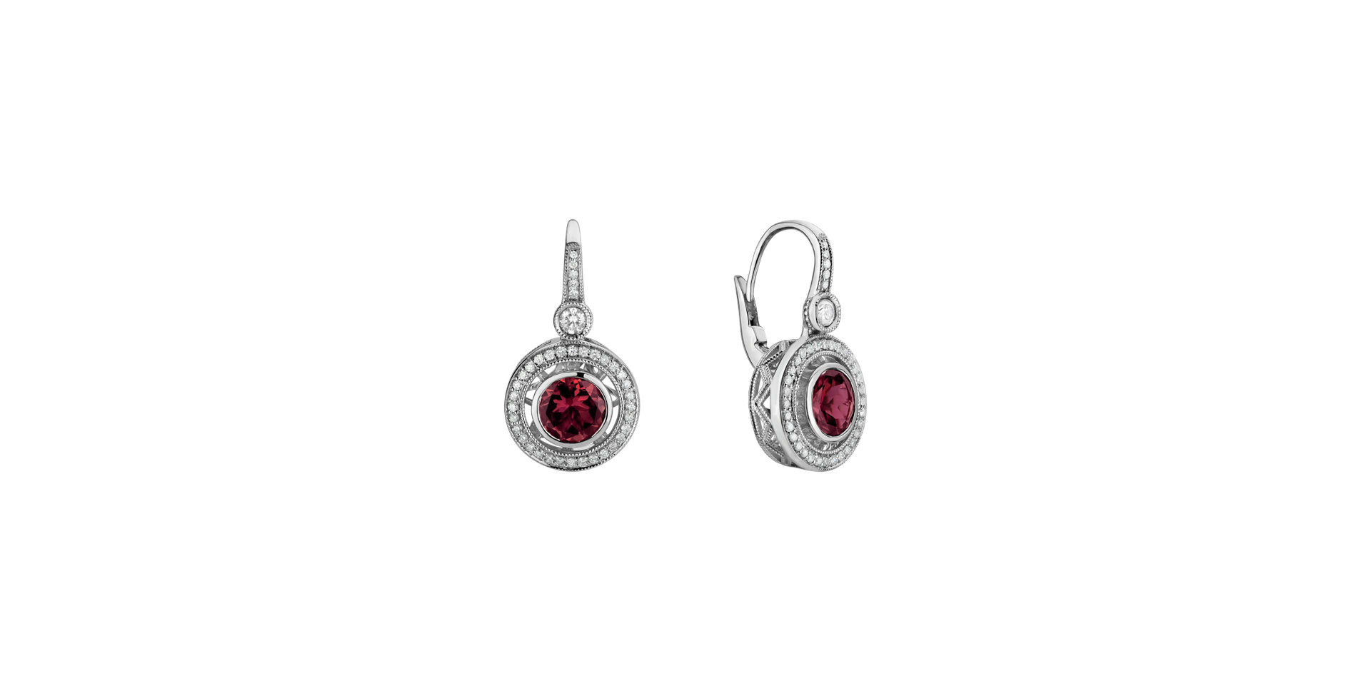 Diamond earrings with Tourmaline Monarch Love