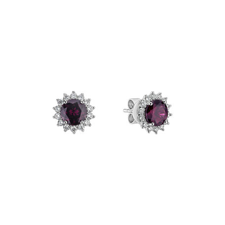 Diamond earrings with Rhodolite Stellar Hope