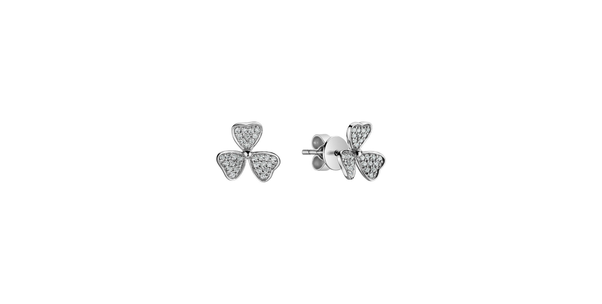 Diamond earrings Happy Trefoil