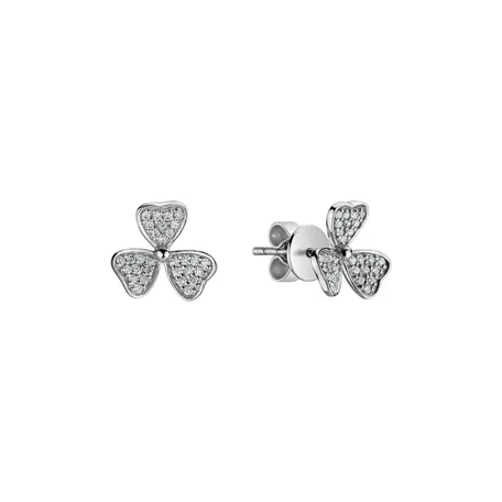 Diamond earrings Happy Trefoil