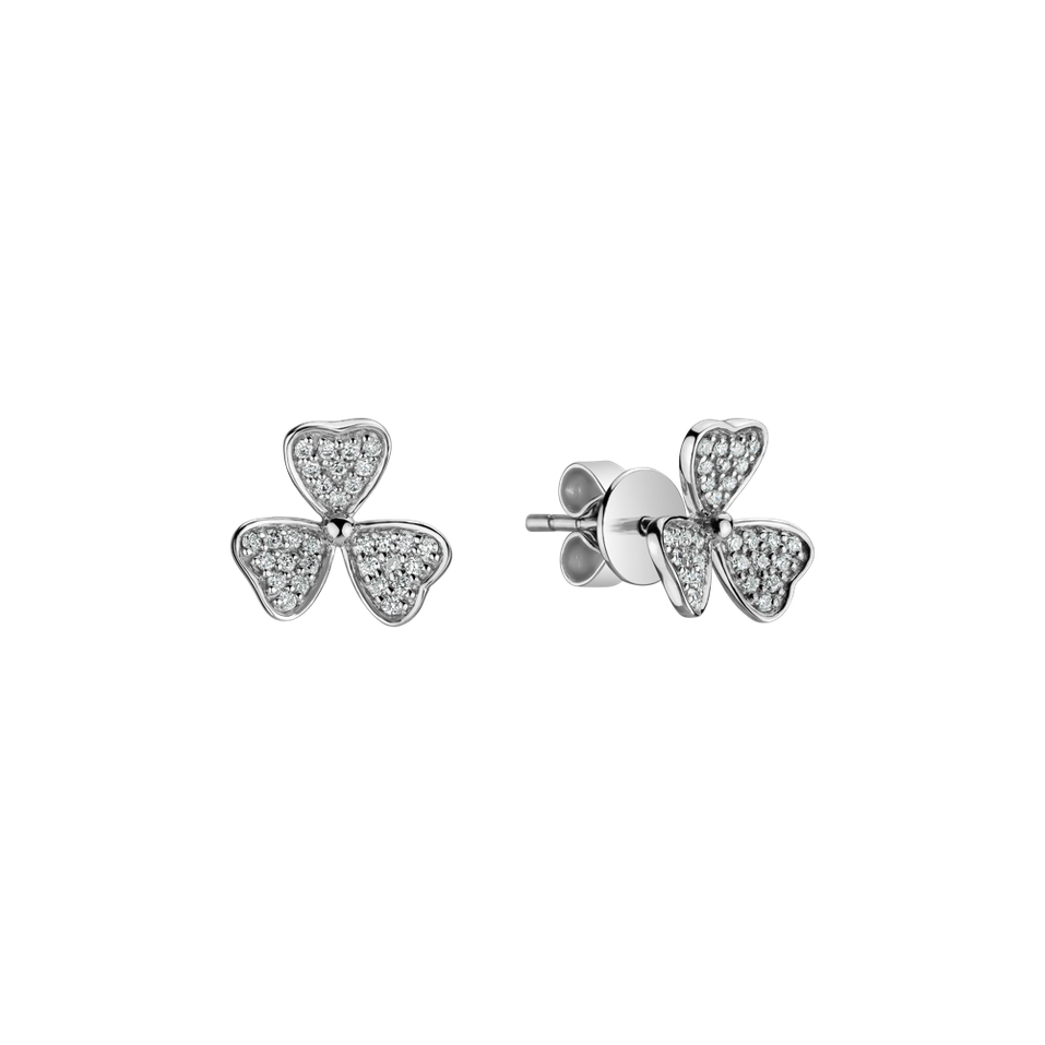 Diamond earrings Happy Trefoil