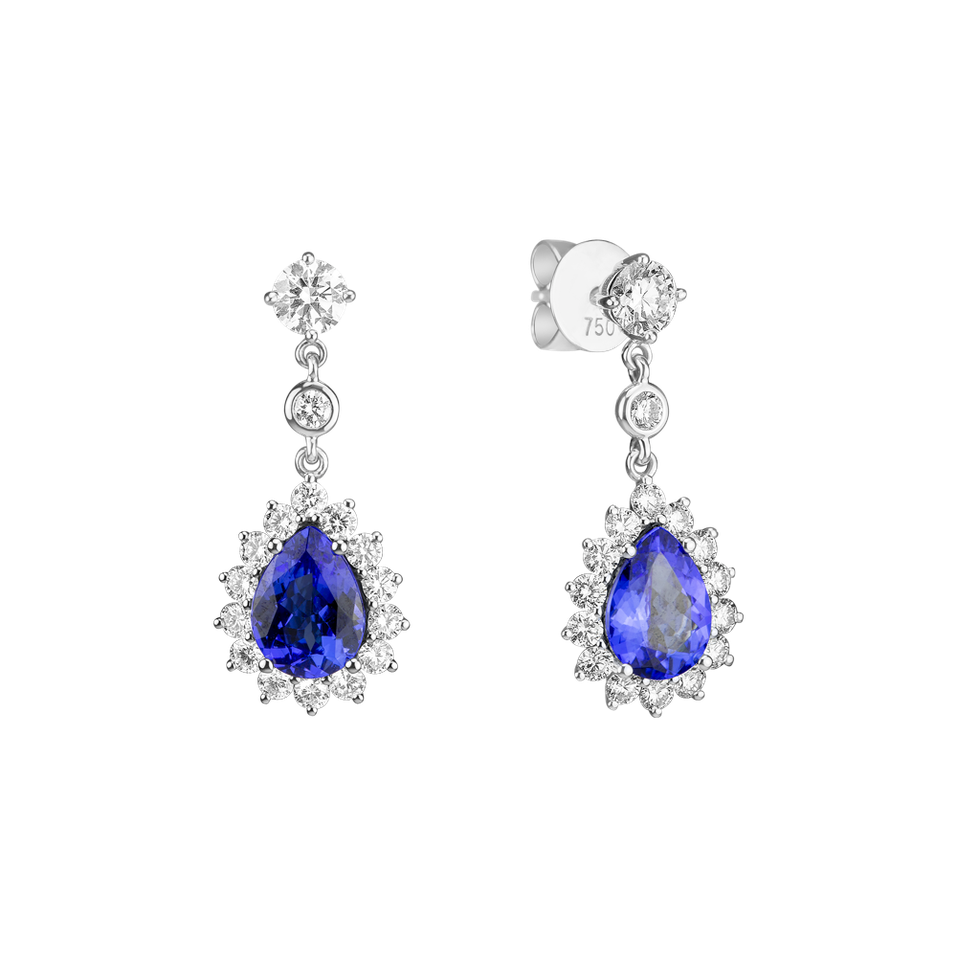 Diamond earrings with Tanzanite Seraph Tears