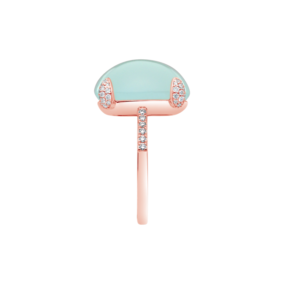 Diamond ring with Chalcedony Niche