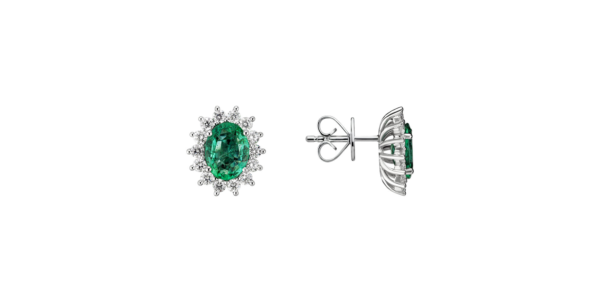 Diamond earrings with Emerald Princess Sparkle