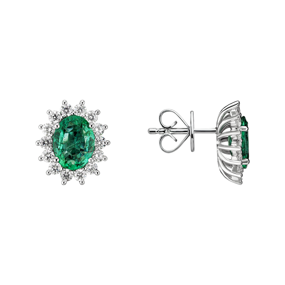 Diamond earrings with Emerald Princess Sparkle