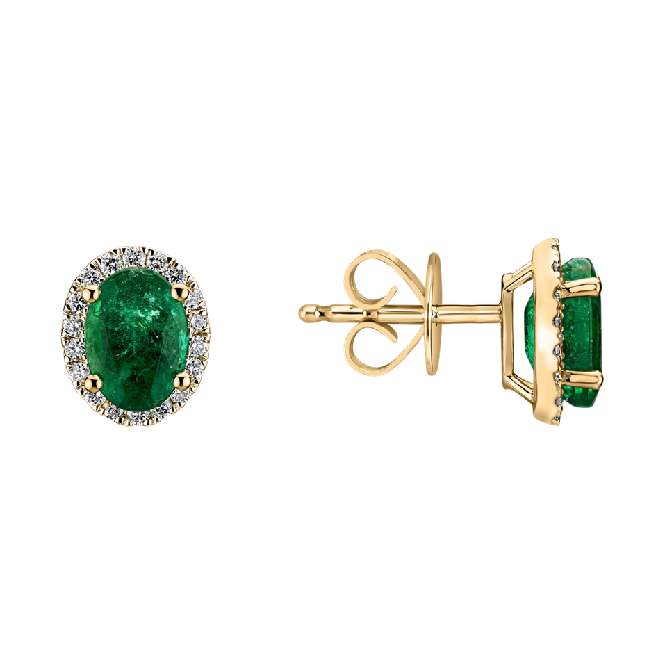 Diamond earrings with Emerald Imperial Allegory