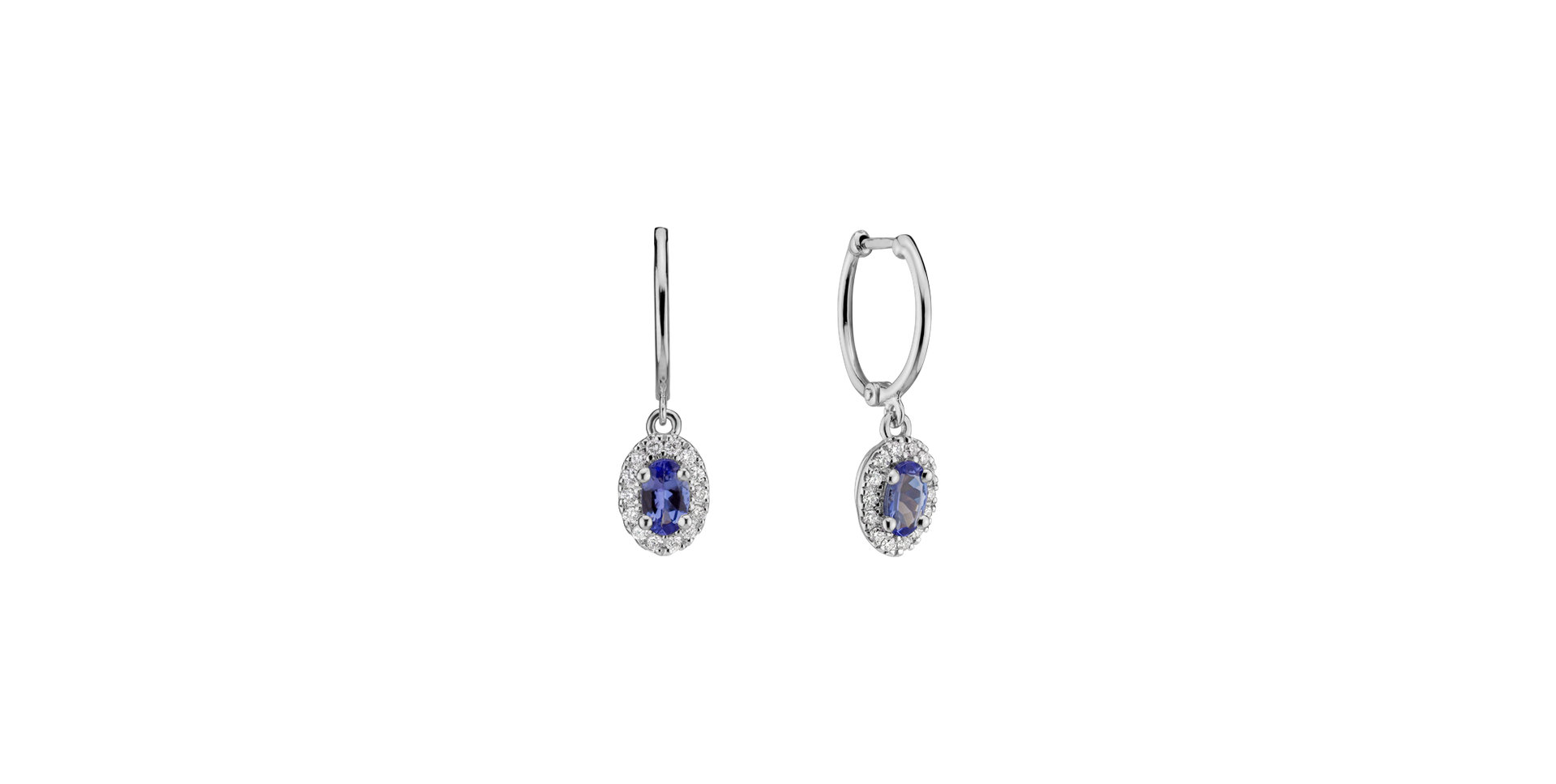 Diamond earrings with Tanzanite Princess Innocence