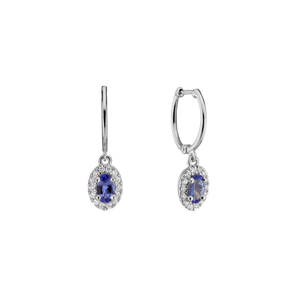 Diamond earrings with Tanzanite Princess Innocence