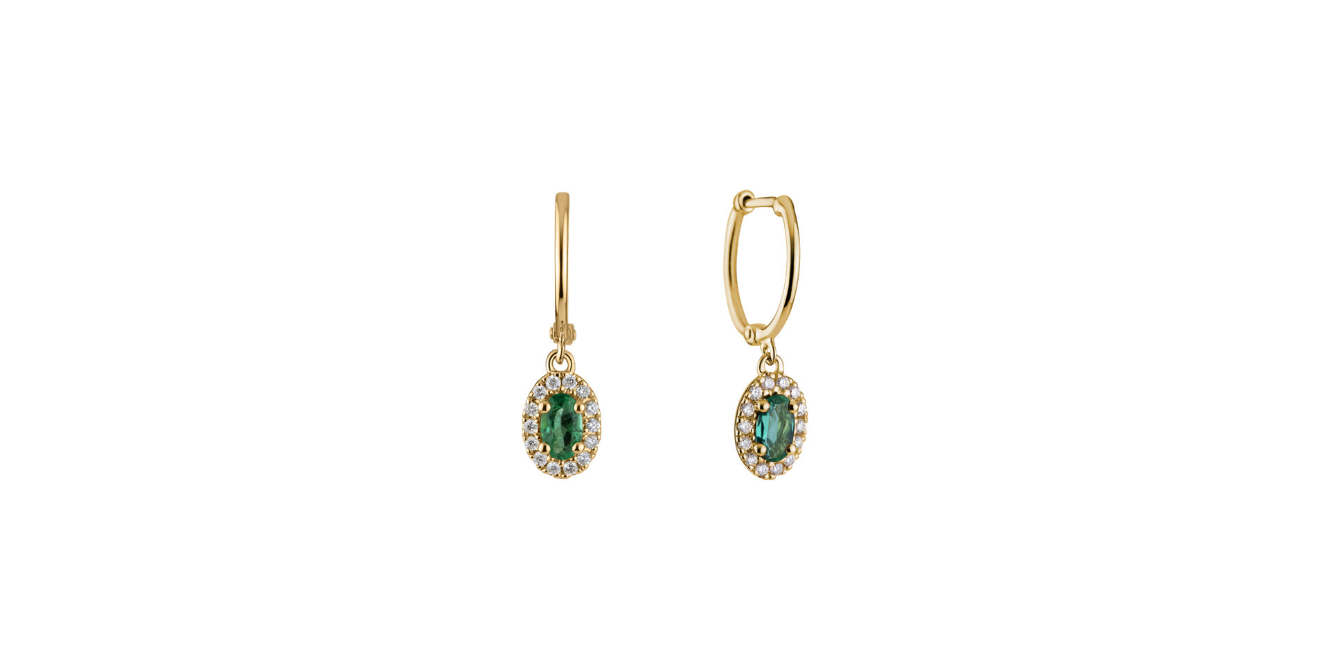 Diamond earrings with Emerald Princess Innocence