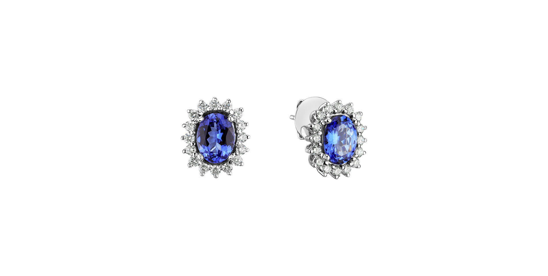 Diamond earrings with Tanzanite Princess Passion