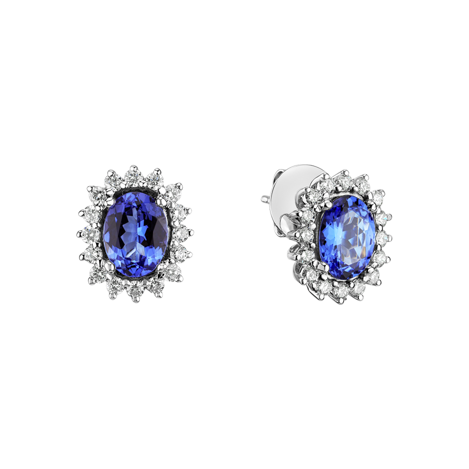 Diamond earrings with Tanzanite Princess Passion
