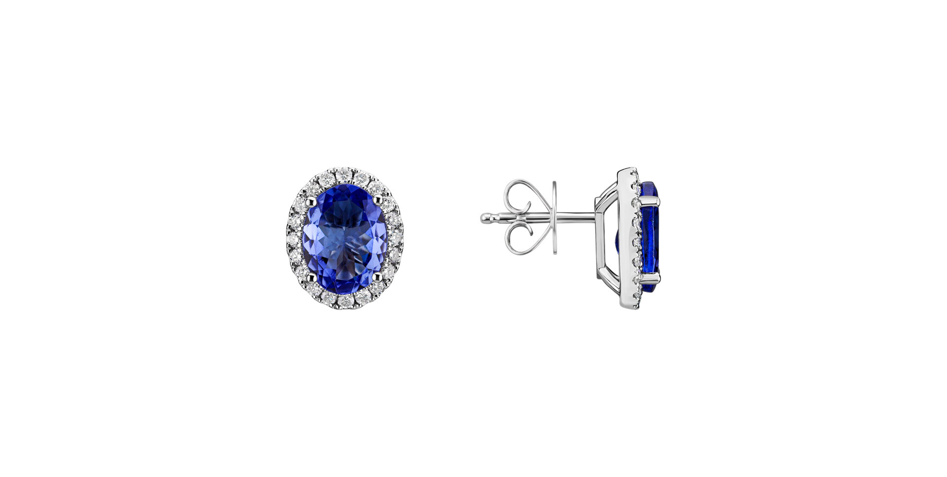Diamond earrings with Tanzanite Imperial Allegory