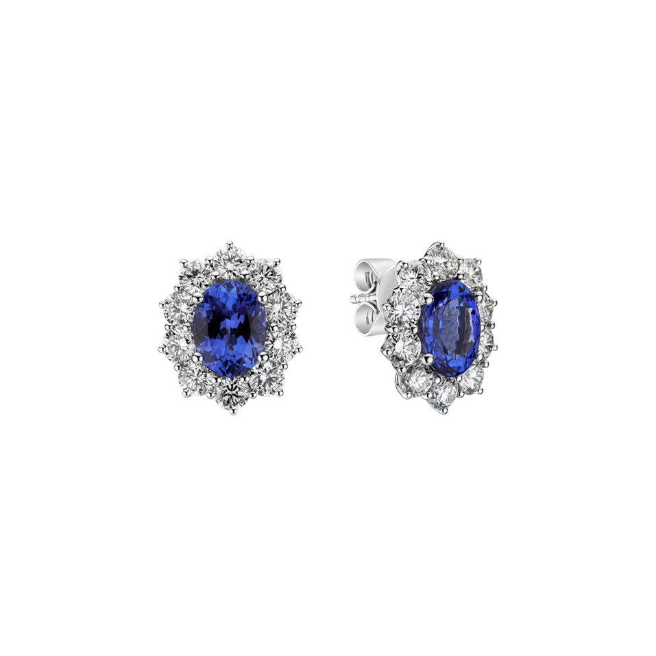 Diamond earrings with Tanzanite Princess Joy