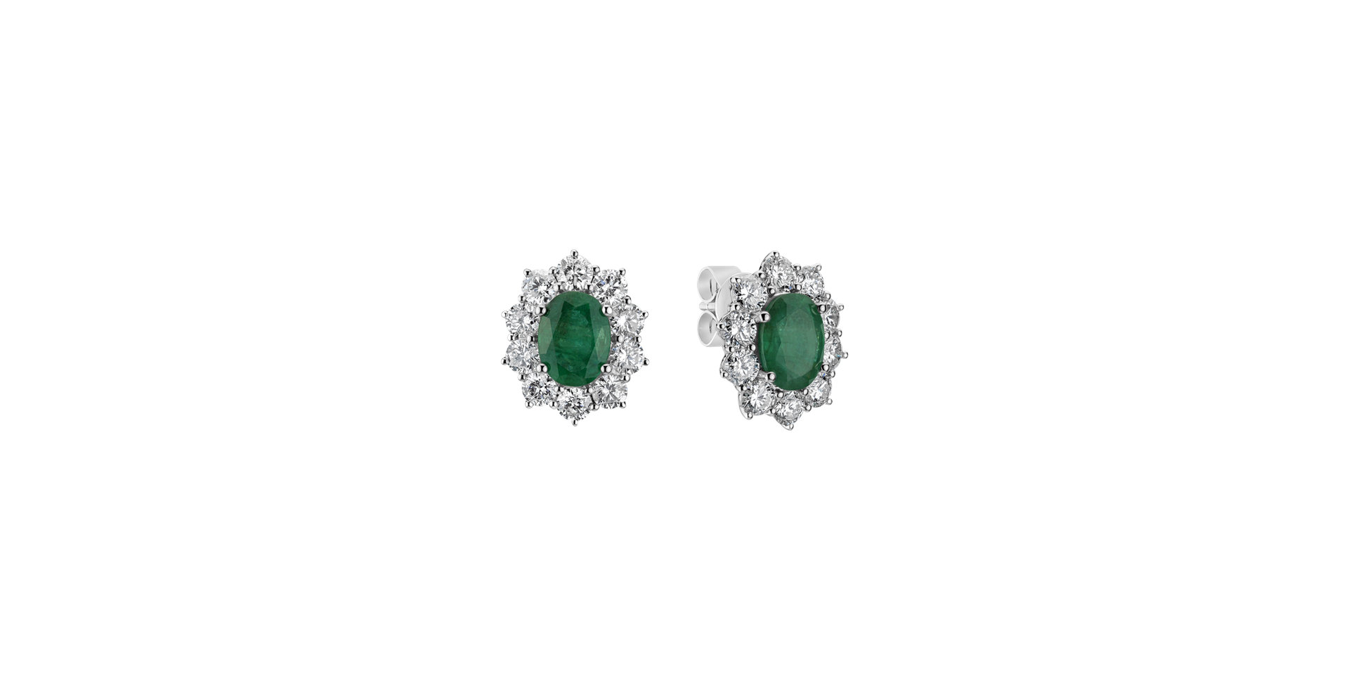 Diamond earrings with Emerald Princess Joy