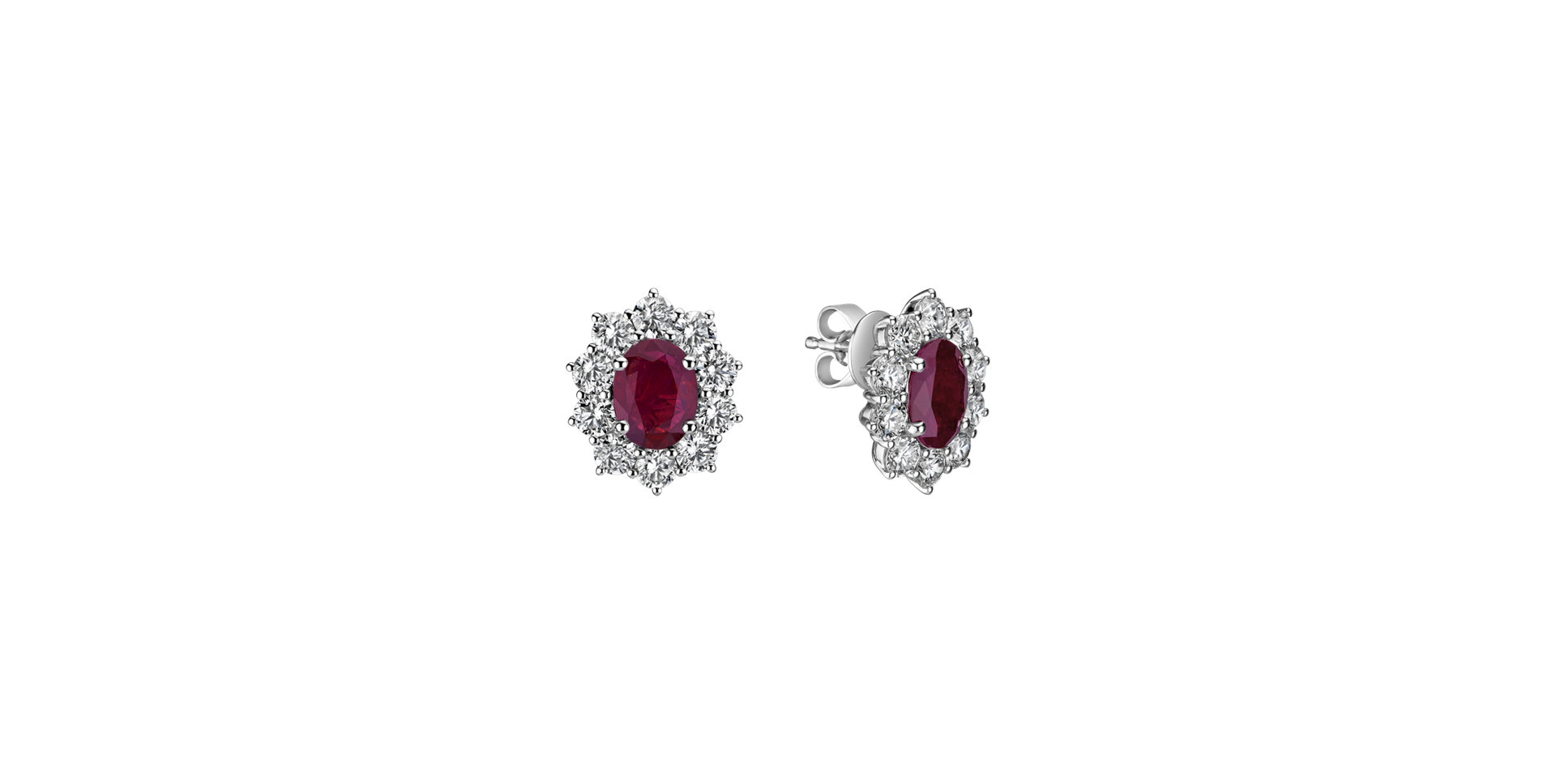 Diamond earrings with Ruby Princess Joy