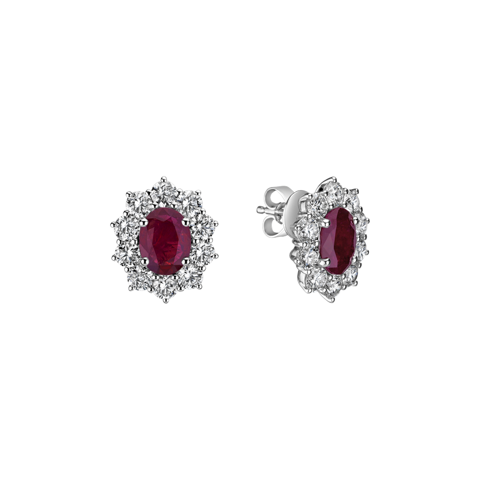 Diamond earrings with Ruby Princess Joy