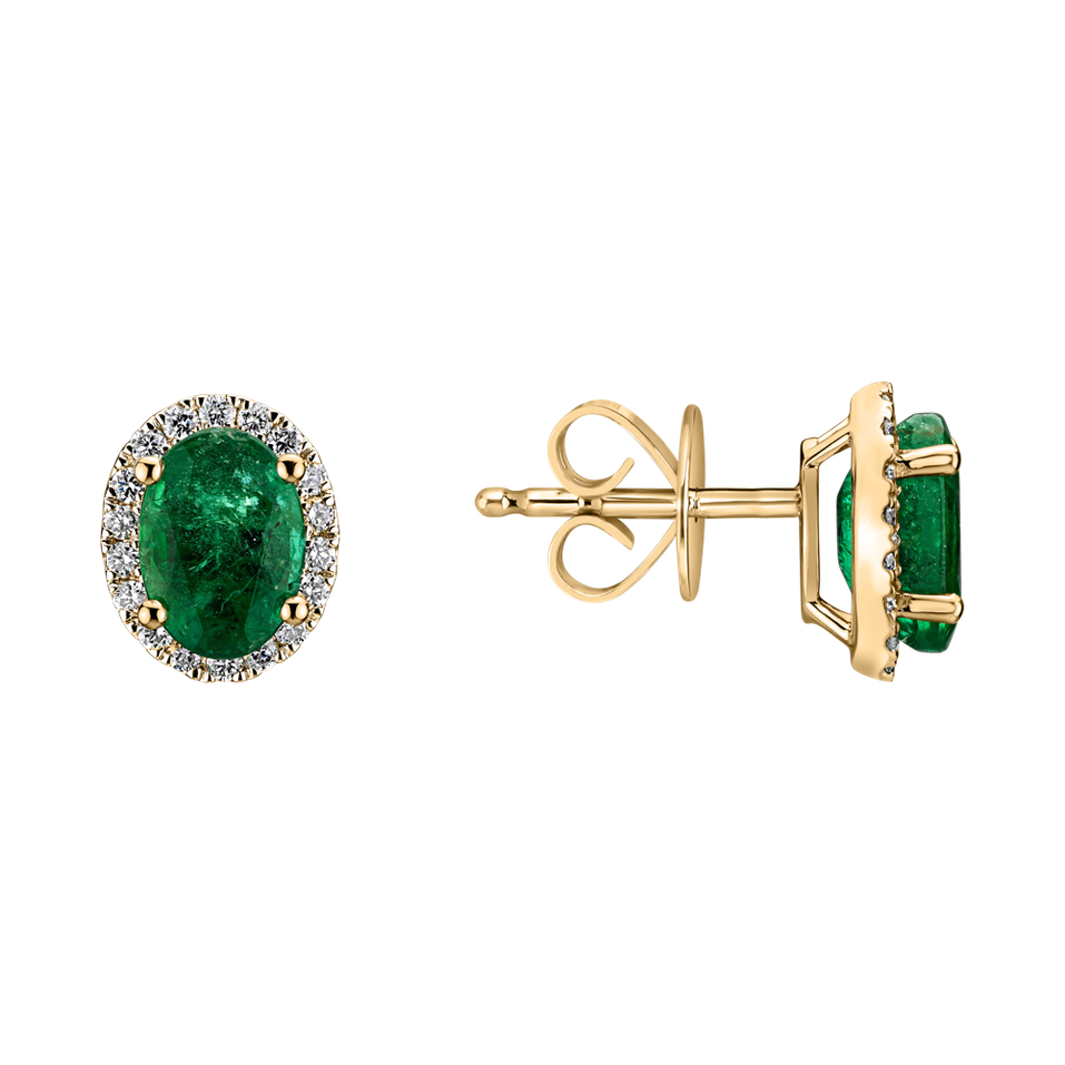 Diamond earrings with Emerald Imperial Allegory