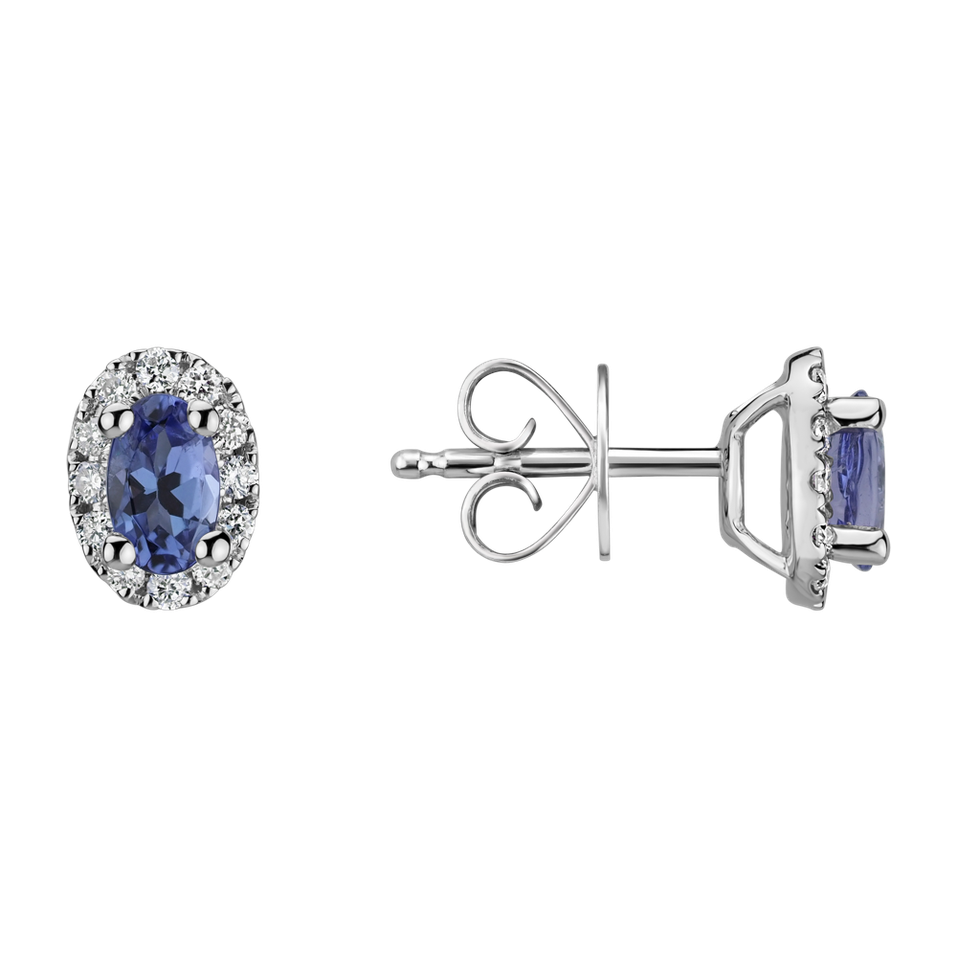 Diamond earrings with Tanzanite Imperial Allegory