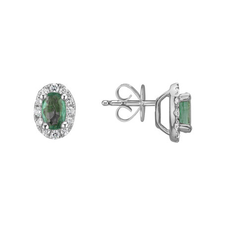 Diamond earrings with Emerald Imperial Allegory