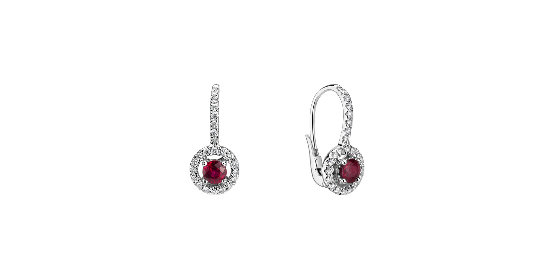 Diamond earrings with Ruby Infinite Splendour