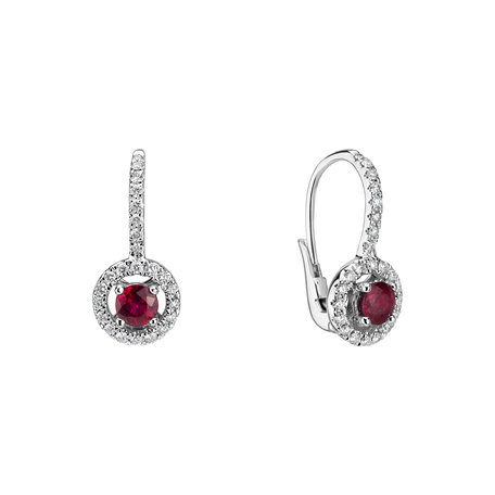 Diamond earrings with Ruby Infinite Splendour