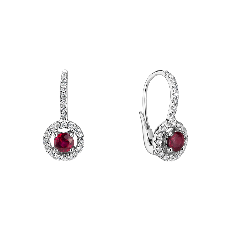 Diamond earrings with Ruby Infinite Splendour