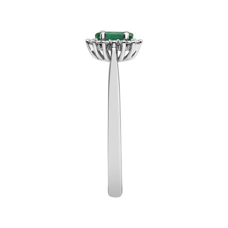 Diamond ring with Emerald Princess
