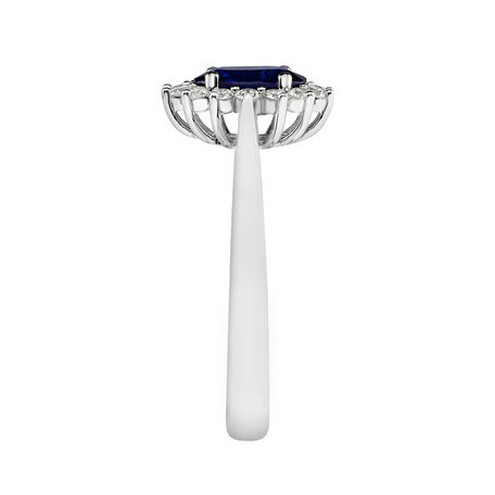 Diamond ring with Sapphire Princess