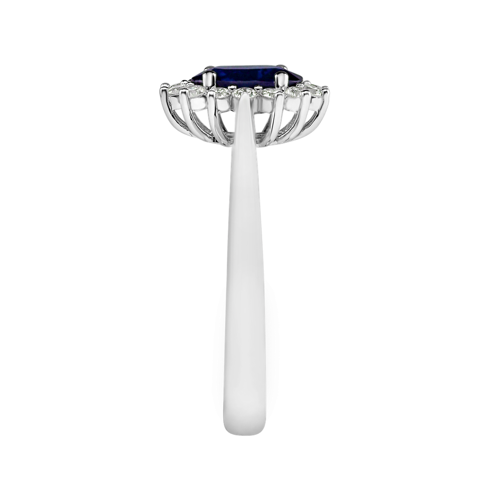 Diamond ring with Sapphire Princess