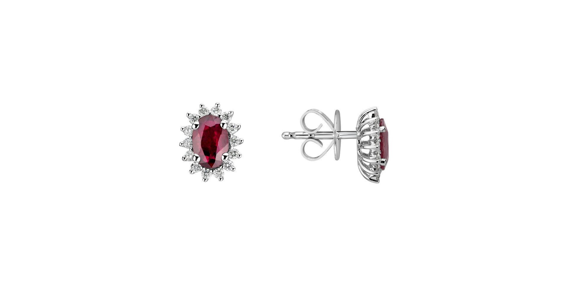 Diamond earrings with Ruby Princess