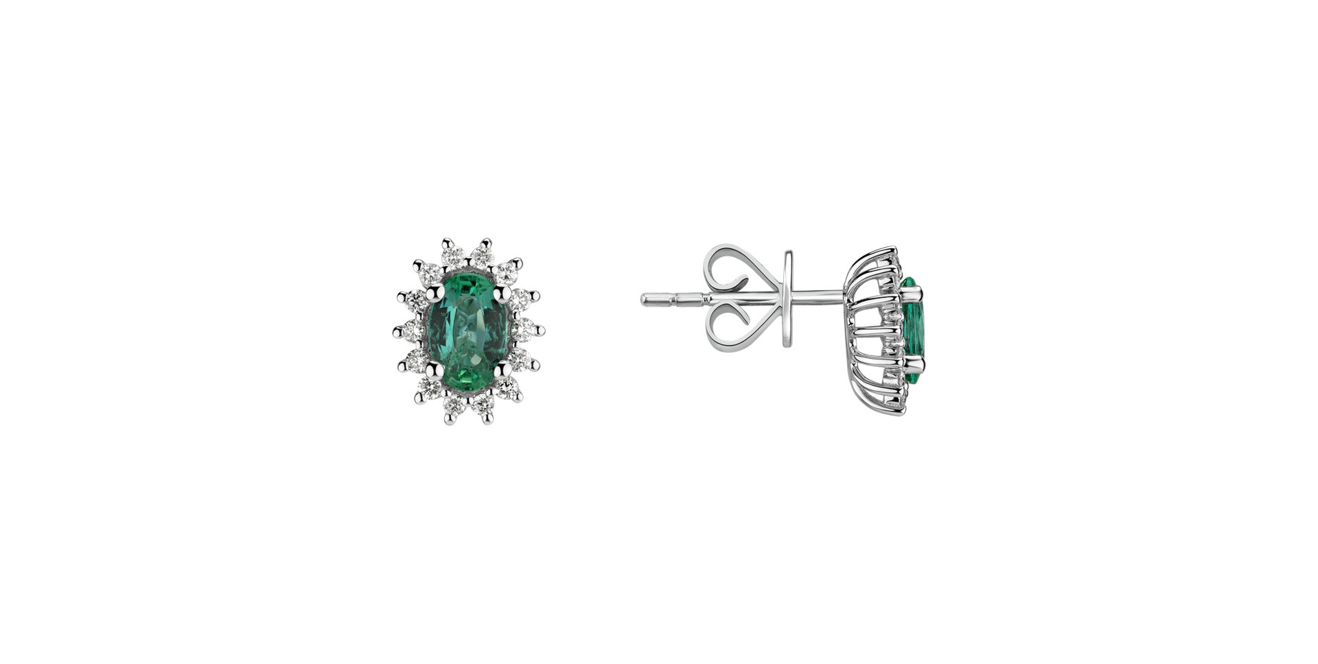 Diamond earrings with Emerald Princess Sparkle