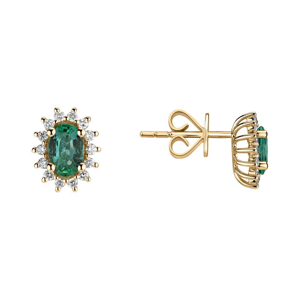 Diamond earrings with Emerald Princess Sparkle