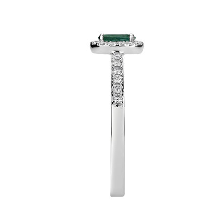 Diamond ring with Emerald Princess