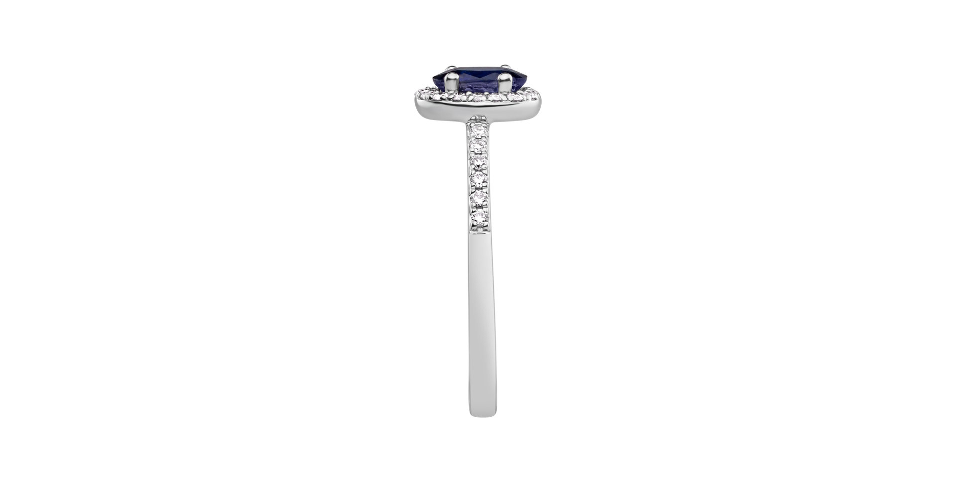 Diamond ring with Tanzanite Princess