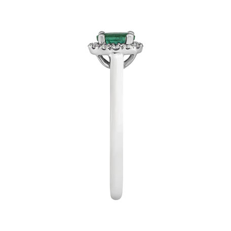 Diamond ring with Emerald Princess